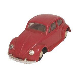 DUX Volkswagon Beetle Wind-Up Diecast Toy (Tested) Vintage Red Germany